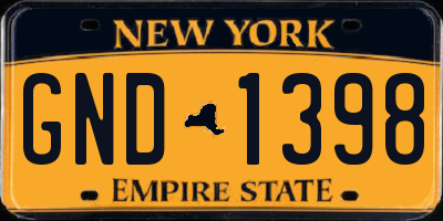 NY license plate GND1398