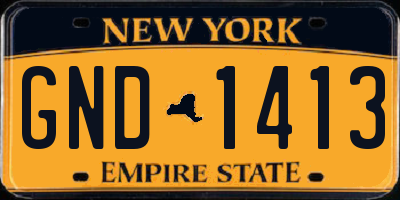 NY license plate GND1413
