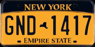 NY license plate GND1417