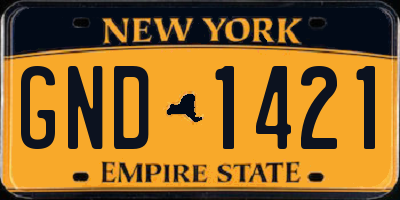 NY license plate GND1421