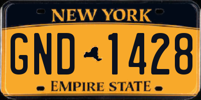 NY license plate GND1428