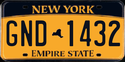 NY license plate GND1432