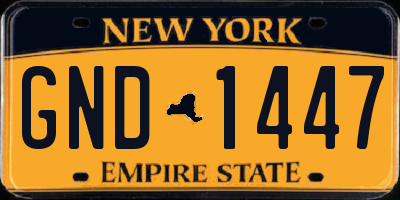 NY license plate GND1447