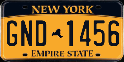 NY license plate GND1456