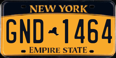 NY license plate GND1464