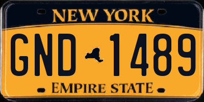 NY license plate GND1489