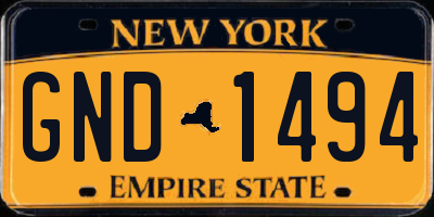 NY license plate GND1494
