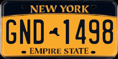 NY license plate GND1498