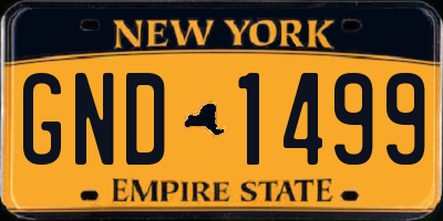 NY license plate GND1499