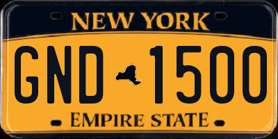 NY license plate GND1500