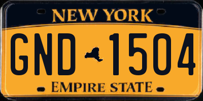 NY license plate GND1504
