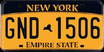 NY license plate GND1506