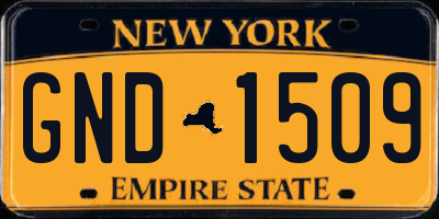 NY license plate GND1509