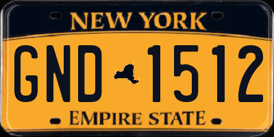 NY license plate GND1512