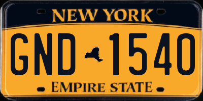 NY license plate GND1540