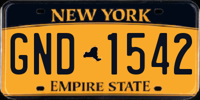 NY license plate GND1542