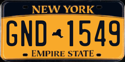 NY license plate GND1549