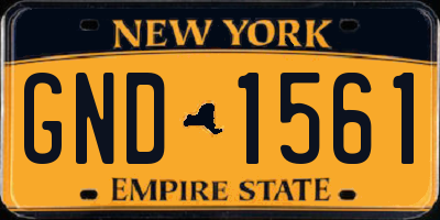NY license plate GND1561