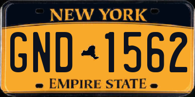 NY license plate GND1562