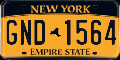 NY license plate GND1564