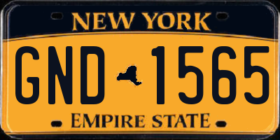 NY license plate GND1565