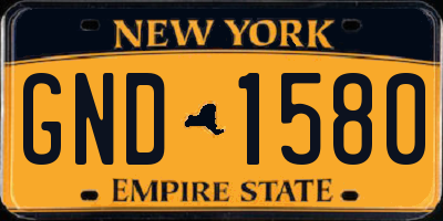NY license plate GND1580