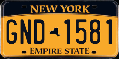 NY license plate GND1581
