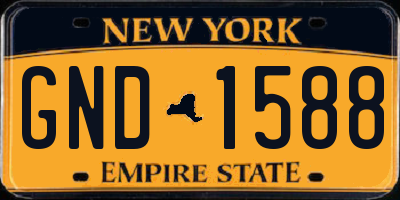 NY license plate GND1588