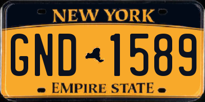NY license plate GND1589