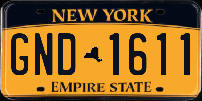 NY license plate GND1611
