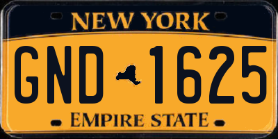 NY license plate GND1625