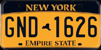 NY license plate GND1626