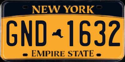 NY license plate GND1632