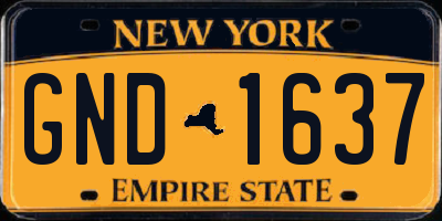 NY license plate GND1637
