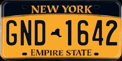 NY license plate GND1642