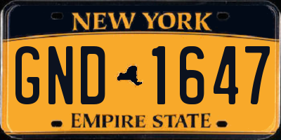 NY license plate GND1647