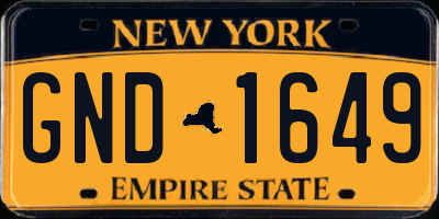 NY license plate GND1649