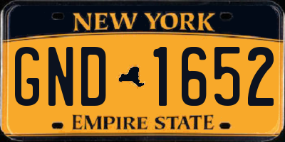 NY license plate GND1652