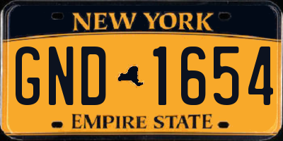 NY license plate GND1654