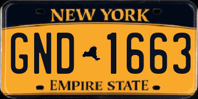 NY license plate GND1663