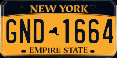 NY license plate GND1664