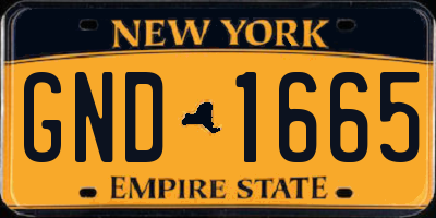 NY license plate GND1665
