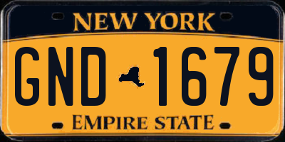 NY license plate GND1679