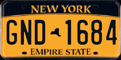 NY license plate GND1684