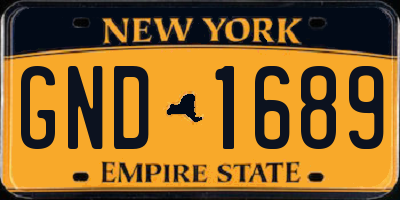 NY license plate GND1689