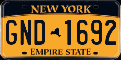 NY license plate GND1692