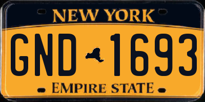 NY license plate GND1693