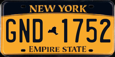 NY license plate GND1752
