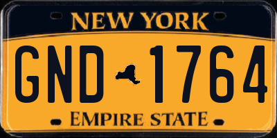 NY license plate GND1764