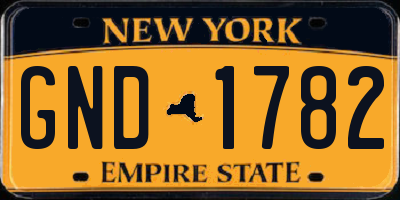 NY license plate GND1782
